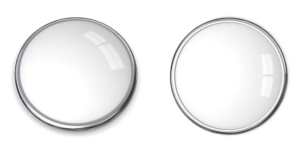 Botão 3D Branco sólido — Fotografia de Stock