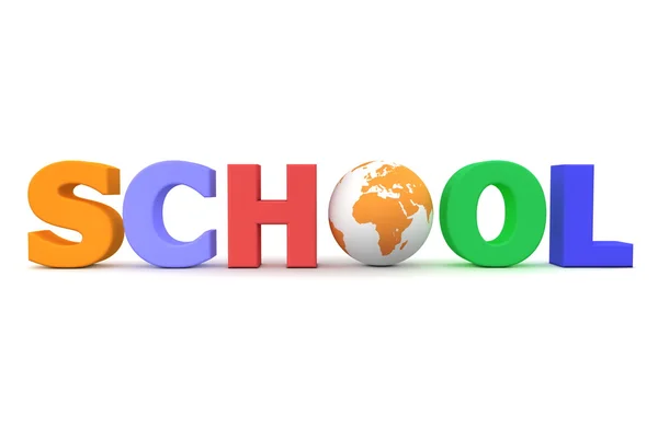 Globalny szkoły w mulitcolour - jeden glob — Zdjęcie stockowe