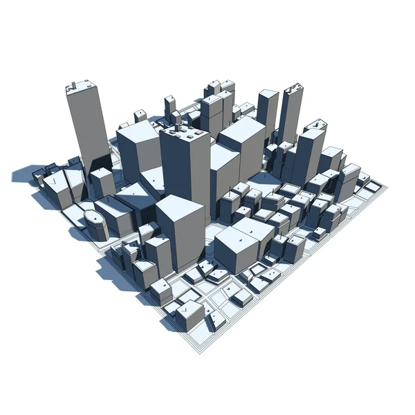 Αστικό τοπίο μοντέλο 3d - syle κινουμένων σχεδίων — Φωτογραφία Αρχείου