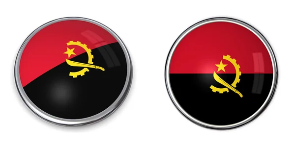 Botão de bandeira Angola — Fotografia de Stock