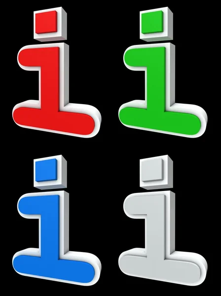 Vier symbolen - informatie de letter i — Stockfoto