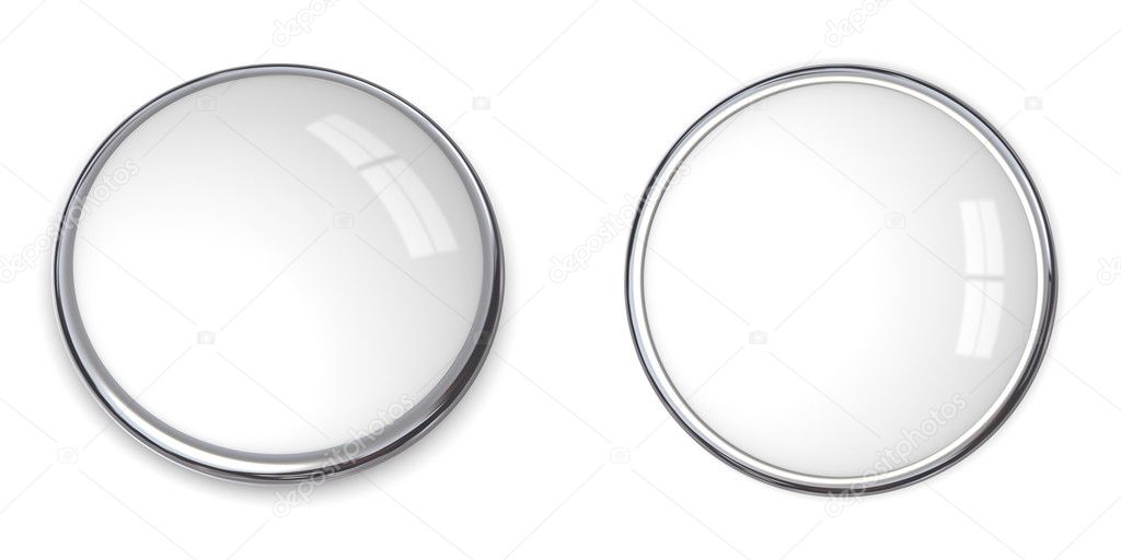 3D Button Solid White