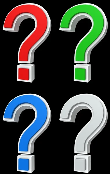Cztery symbole - znak zapytania — Zdjęcie stockowe