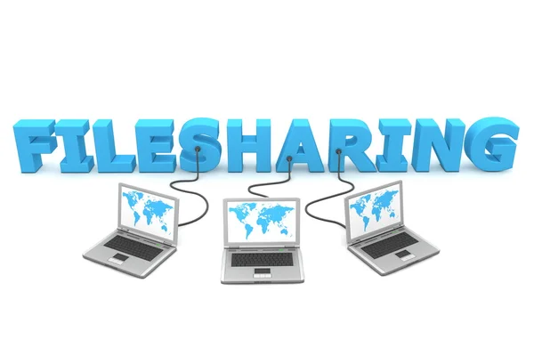 Multiple Wired to Filesharing — Stock Photo, Image