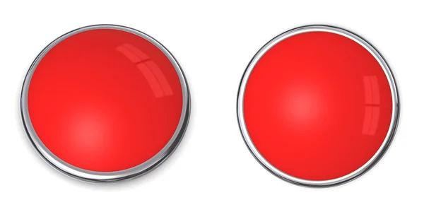 Botão 3D luz sólida vermelho — Fotografia de Stock