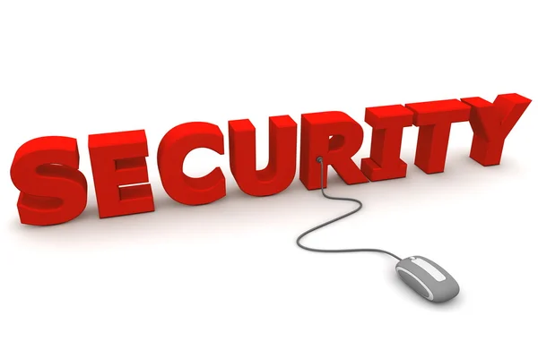 Browse with Red Security - Grey Mouse — Stock Photo, Image