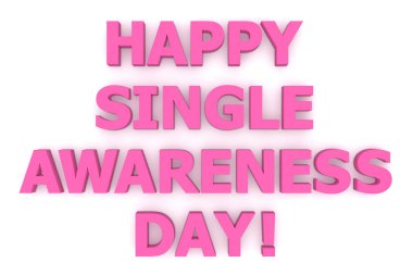 Happy Single Awareness Day! in Pink and Purple clipart