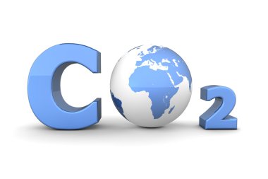 Global Carbon Dioxide CO2 - Shiny Blue clipart