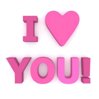 I Love You in Pink and Purple - Square clipart