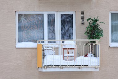 Balcony Covered with Snow clipart