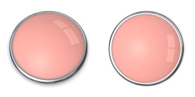3D Button Solid Salmon Pink clipart