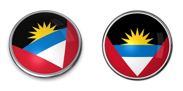 Botón de bandera Antigua y Barbuda —  Fotos de Stock