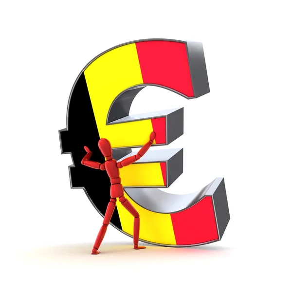 Manutenção do euro - Bandeira da Bélgica — Fotografia de Stock