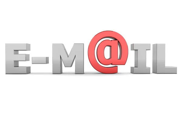 E-posta -, gri ve kırmızı — Stok fotoğraf