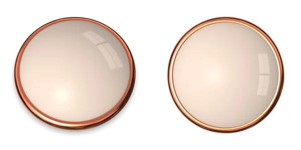 3D Button Bronze Copper — Stock Photo, Image