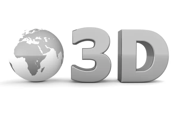 Global 3D - Gris metálico — Foto de Stock