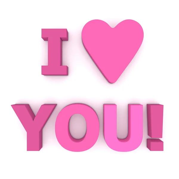Ich liebe dich in rosa und lila - quadratisch — Stockfoto