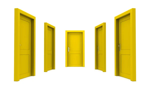 黄色のドアを選ぶ — ストック写真