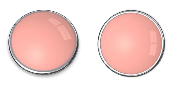 Botón 3D Salmón Sólido Rosa — Foto de Stock