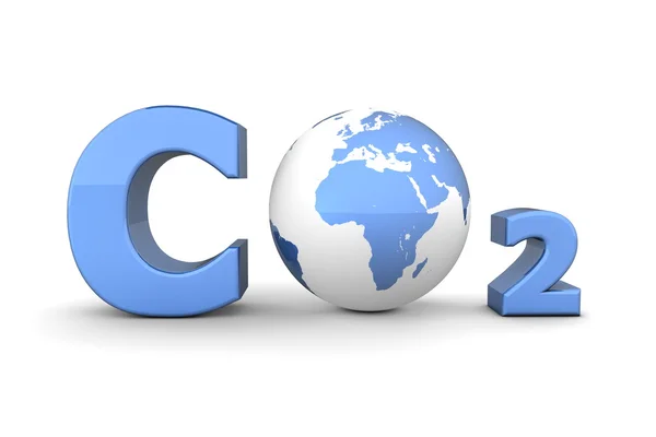 글로벌 이산화탄소 co2-빛나는 블루 스톡 사진