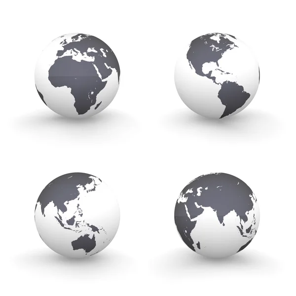 3D Globes in White and Shiny Black — Stock Photo, Image