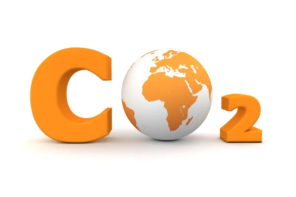 Globální oxid uhličitý co2 - oranžová — Stock fotografie