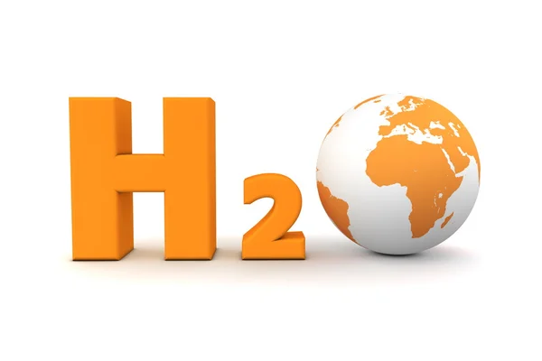 Global waterstof oxide h2o - oranje — Stockfoto