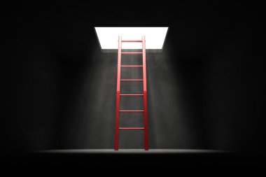 Exit the Dark - Red Ladder to the Light clipart