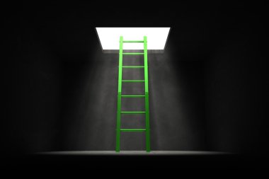 Exit the Dark - Green Ladder to the Light clipart