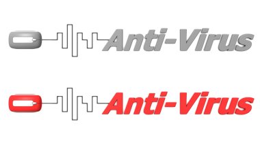 Word Anti-Virus Connected to a Mouse - Red and Grey clipart