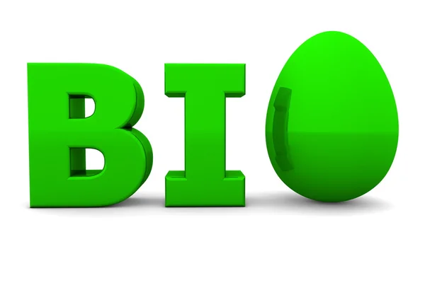 Egg Word BIO Glossy Green — Stock Photo, Image