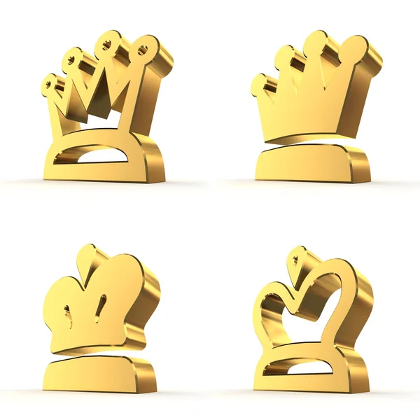 Quatro coroas reais - Ouro — Fotografia de Stock