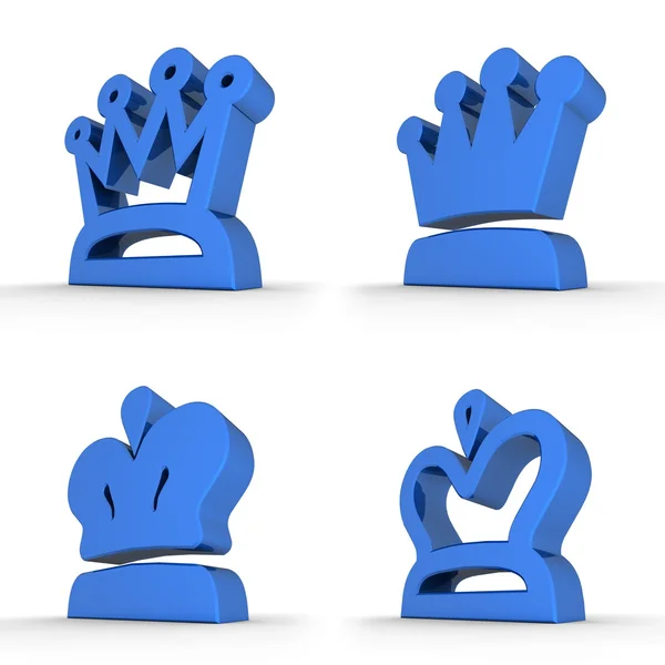 Quatro coroas reais - Azul Royal — Fotografia de Stock