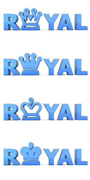 Royal Blue Word Royal - Coroas — Fotografia de Stock