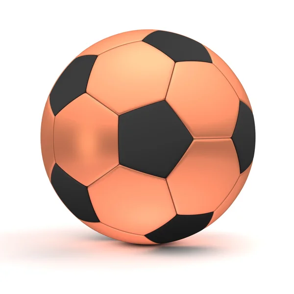 Klassiska fotboll i brons metallic och svart — Stockfoto