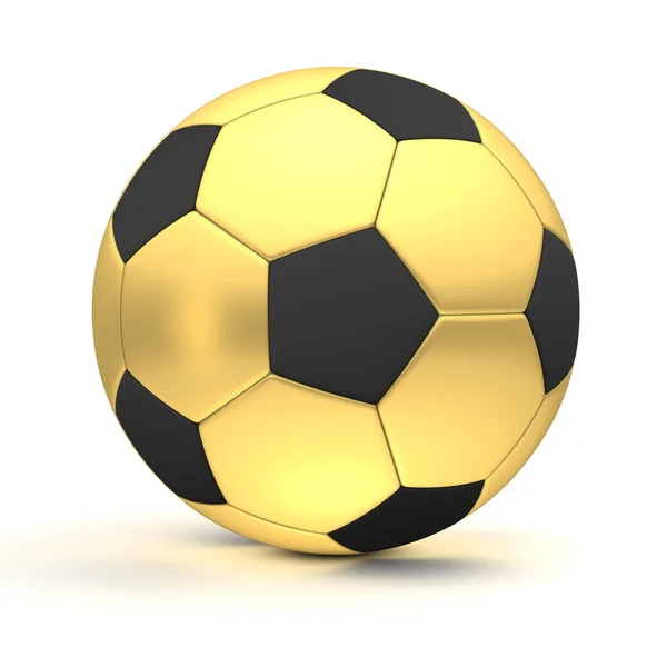 金金属と黒の古典的なサッカー — ストック写真