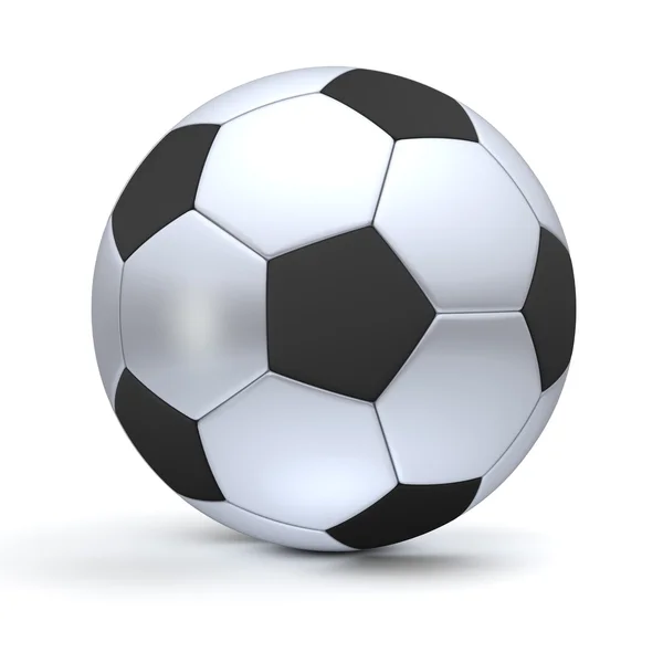 Klassiska fotboll i silver metallic och svart — Stockfoto