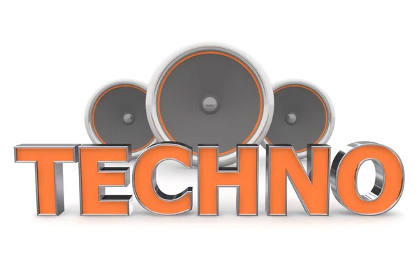 Hangszórók techno - narancs — Stock Fotó