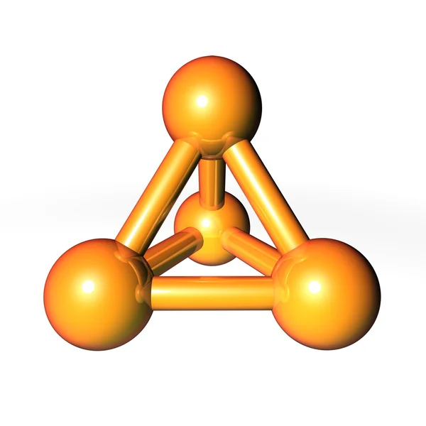 Molekülstruktur gold-orange — Stockfoto