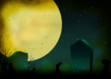 Grunge Halloween starry night clipart