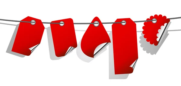 Ensemble de tags rouges — Image vectorielle