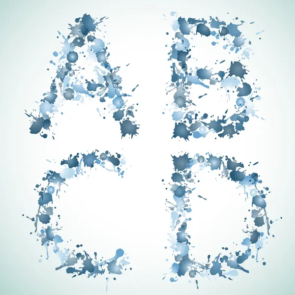 Alphabet water drop ABCD — Stock Vector