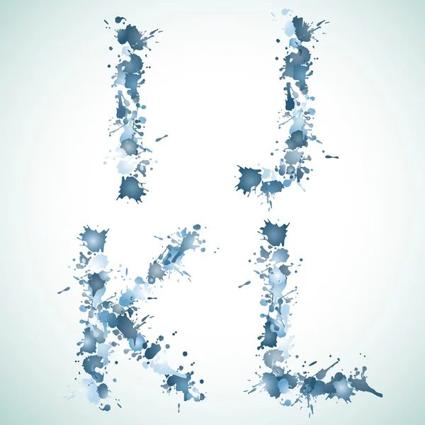 Alphabet goutte d'eau IJK — Image vectorielle