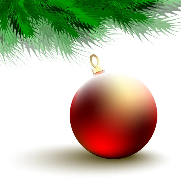 Fondo de Navidad con bola de abeto — Vector de stock