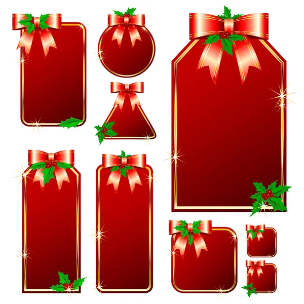 Set of red tags — Stock Vector