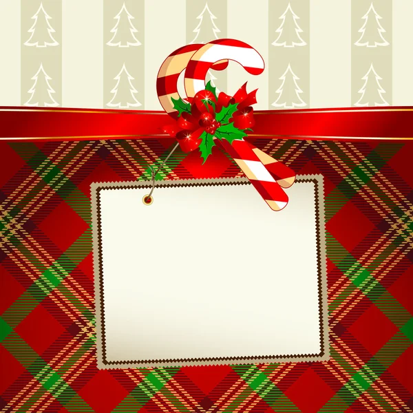 Tag bianco sullo sfondo di Natale — Vettoriale Stock