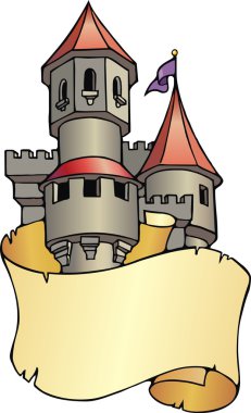 Fantasy castle bookplate clipart