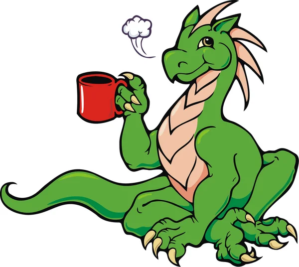 Coffee Dragon — Stock Vector