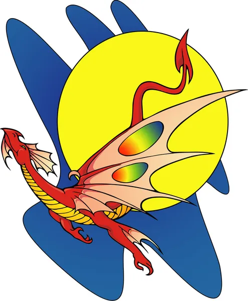 Skyhöga dragon — Stock vektor