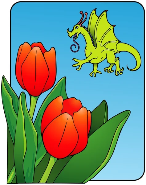 Квітка Фея дракона — стоковий вектор